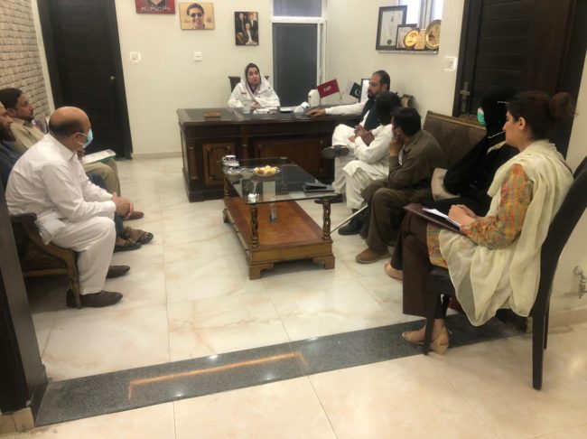CIP Peshawar :Meeting with Samar Biloor MPA.. assure that she will submit Resolution on accessibility of Govt and private buildings as well separate count of PWDs